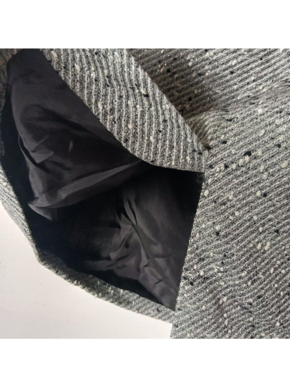 Mimmina Italy Tweed Sparkle Skirt Suit Set Womens 10 Gray Career Vintage Blazer - Picture 16 of 16